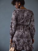 Casual dress with ruffles in a leopard print SF985 - Online store - Boutique